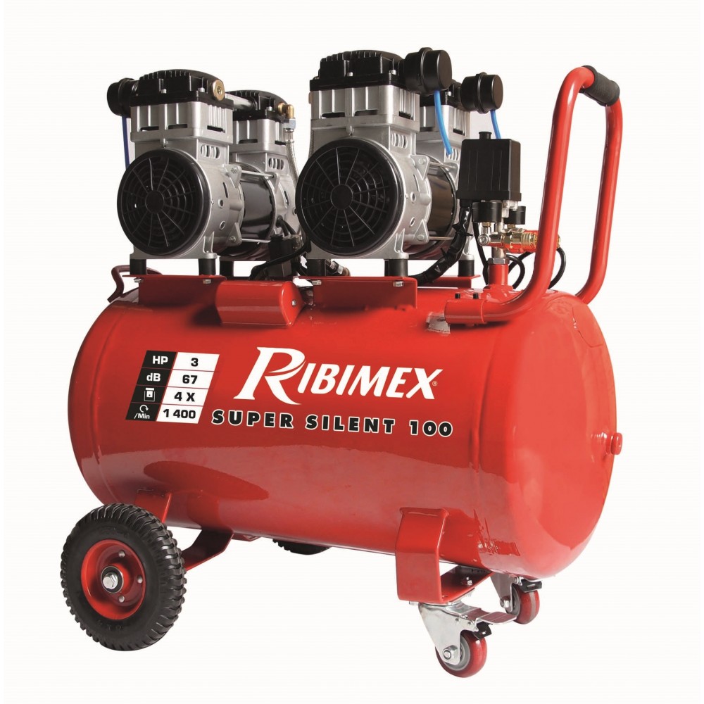 Compresseur d'air silencieux Ribimex de 50 ou 100 litres au meilleur prix et la livraison est gratuite sur site 
